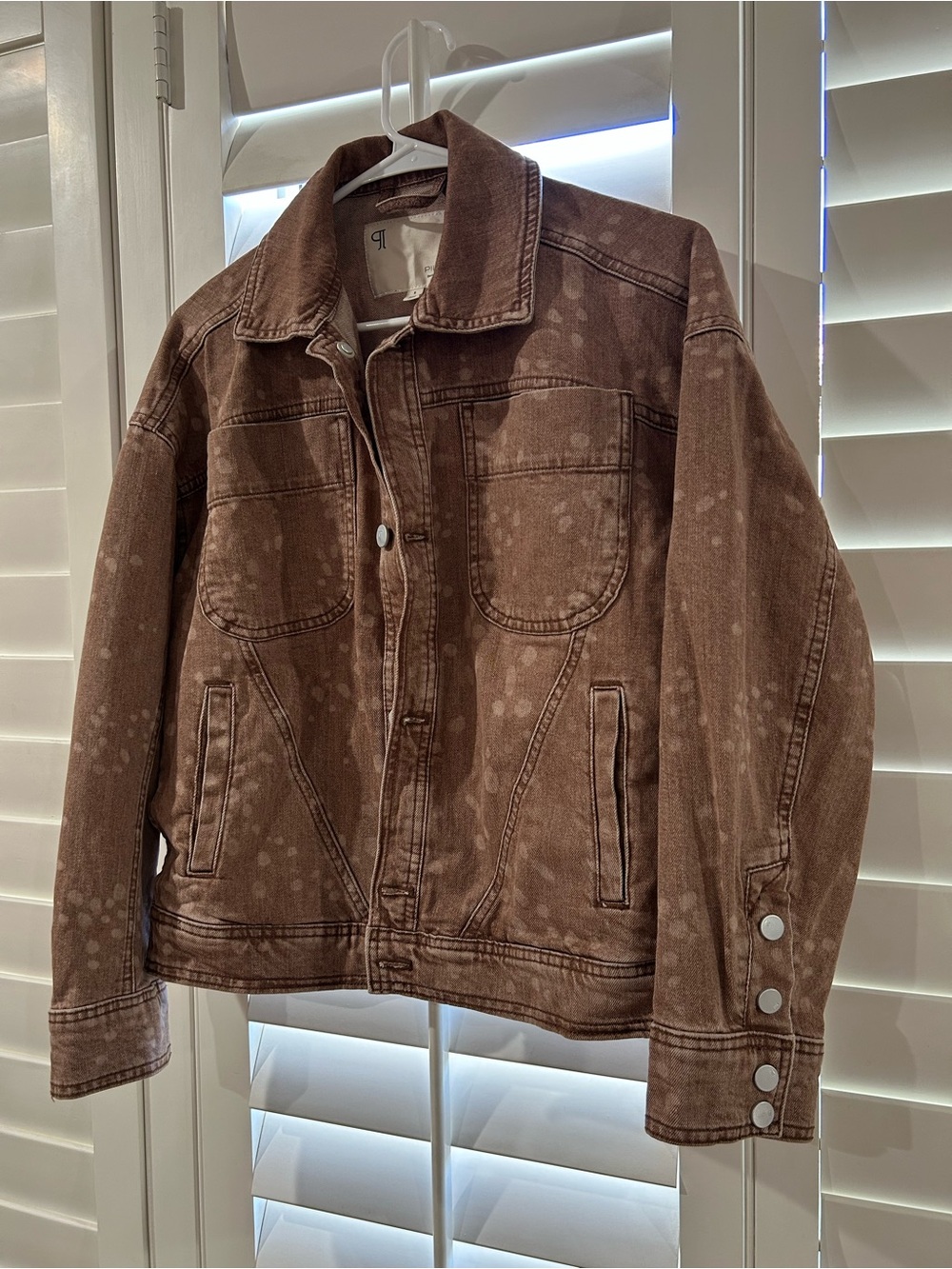Pilcro Brown Fawn Print Denim Jacket - Picture 3 of 6